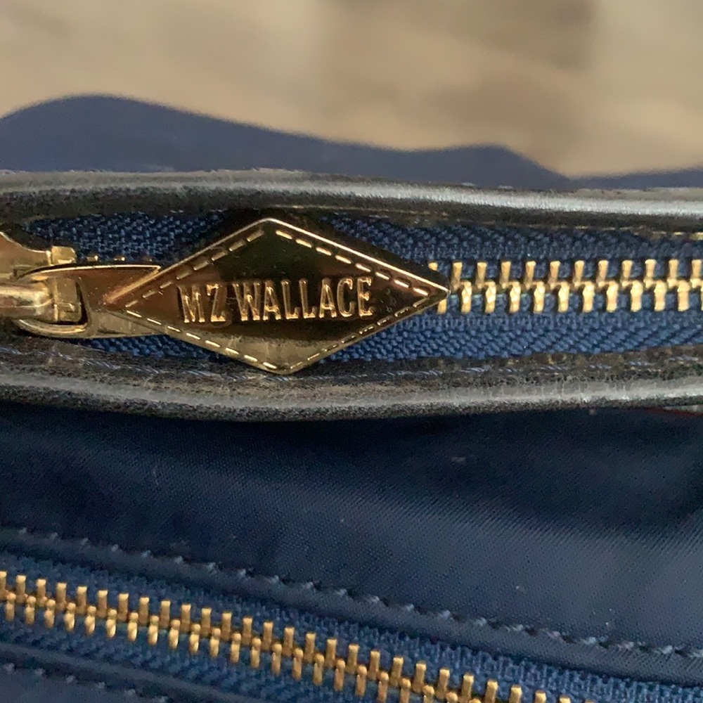 MZ Wallace Navy Crossbody Bag with Gold Hardware and Red Trim - Picture 10 of 10